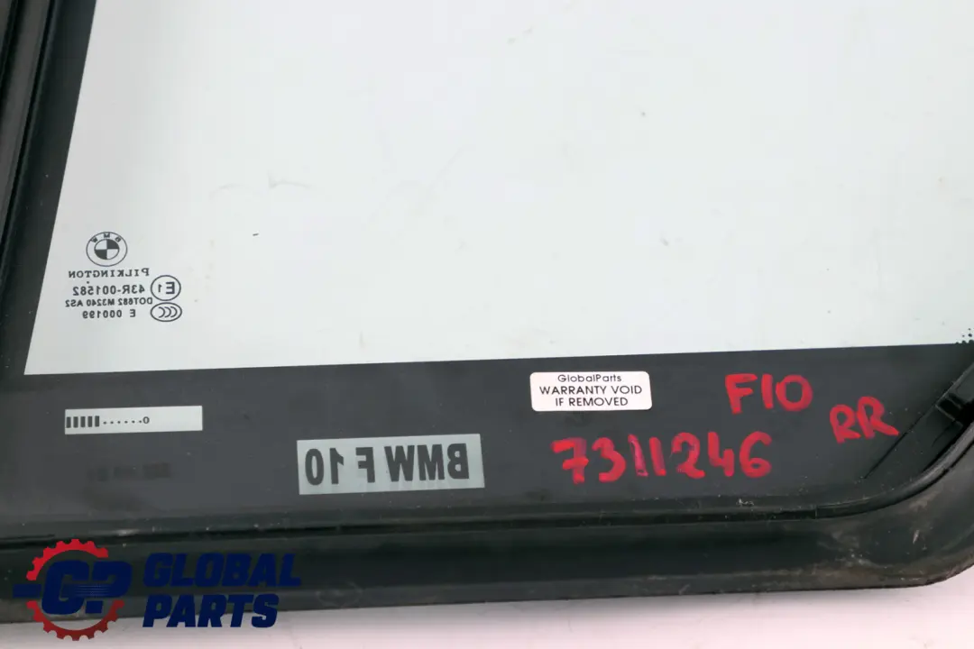 BMW F10 Fenêtre Latérale De Porte Verte Fixe AS2 Arrière Droite - SKU 7311246 - Numéro de pièce 7311246