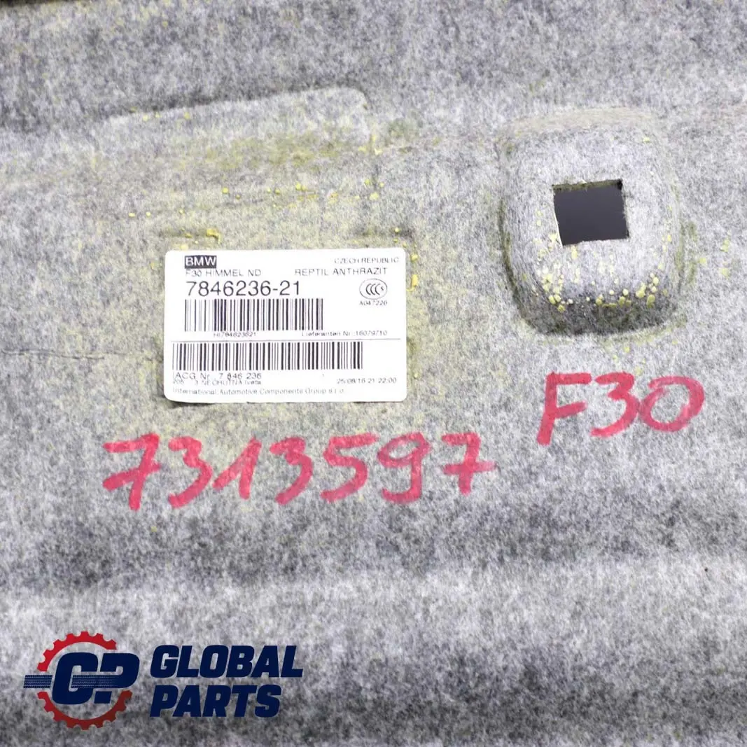 Headlining Roof Lining Anthracite M Sport Roof 7846236 to BMW 3 Series F30 Black with Part number 7313597 BMW 3 Series F30 Black Headlining Roof Lining Anthracite M Sport Roof 7846236 - SKU 7313597 - Part number 7313597