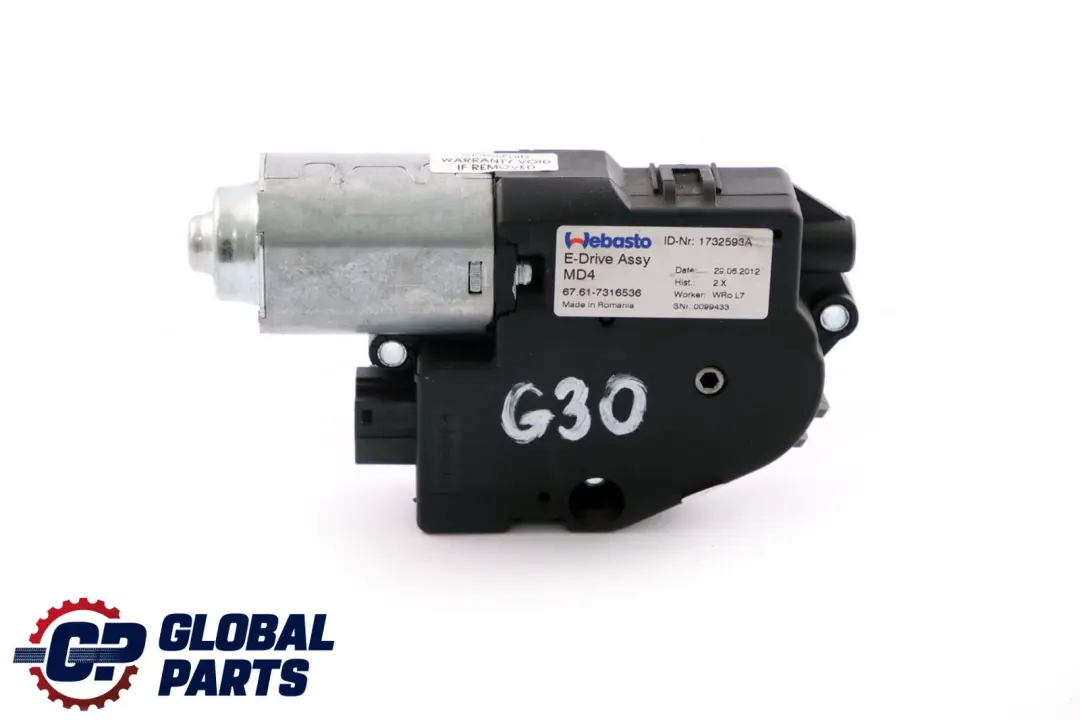 BMW G30 G11 G12 Techo Corredizo Unidad De Accionamiento Motor Actuador - SKU 7316536 - Número de pieza 7316536