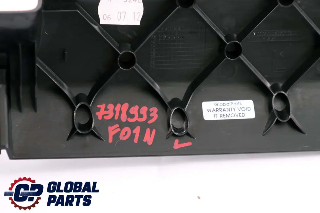 Finisher Upper Rail Trim Cover Front Left Seat N/S to BMW F01 F10 LCI with Part number 7318993 BMW F01 F10 LCI Finisher Upper Rail Trim Cover Front Left Seat N/S - SKU 7318993 - Part number 7318993