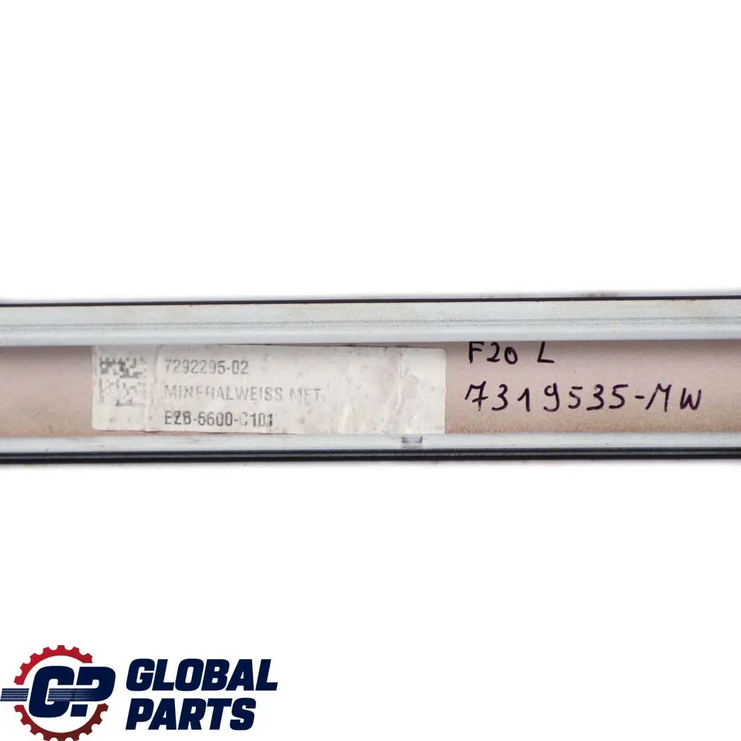 Izquierda Moldura De techo Canalon Rail Trim Mineral Blanco A96 para BMW F20 F21 con número de pieza 7319535 BMW F20 F21 Izquierda Moldura De techo Canalon Rail Trim Mineral Blanco A96 - SKU 7319535-MW - Número de pieza 7319535