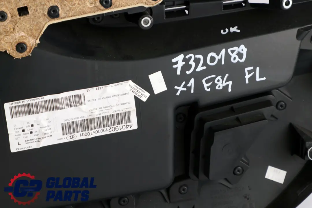 BMW X1 Reihe E84 Türverkleidung Vorn Links Stoff Anthrazit Silbereffekt - SKU 7320189 - Teilenummer 7320189