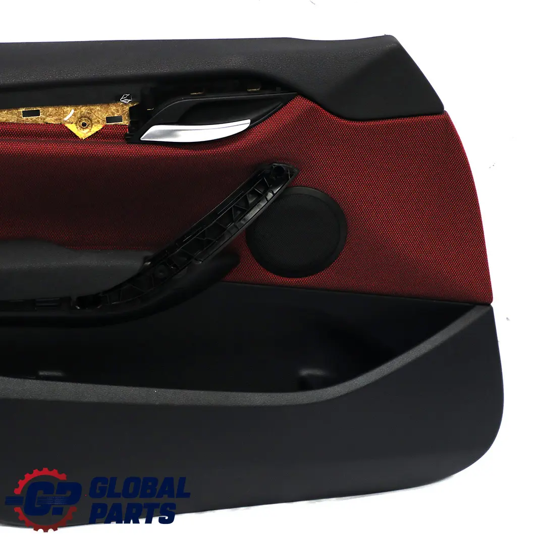 Front Door Card Lining Trim Left N/S Fabric Cloth Vermilion Red to BMW X1 E84 with Part number 7320191 BMW X1 E84 Front Door Card Lining Trim Left N/S Fabric Cloth Vermilion Red - SKU 7320191 - Part number 7320191