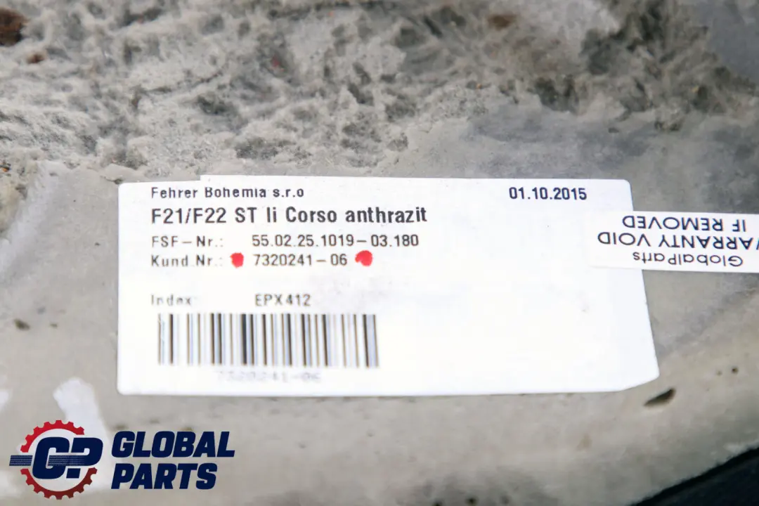 BMW F21 F22 Asiento trasero izquierdo de tela acabado lateral Antracita - SKU 7320241 - Número de pieza 7320241