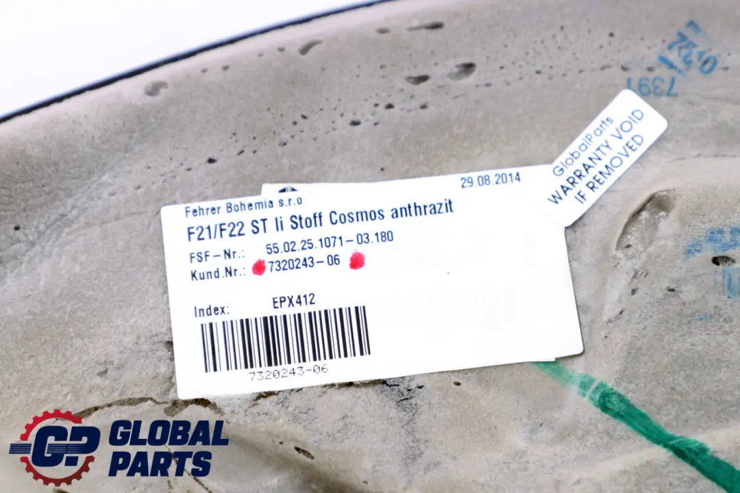 BMW F21 F22 Rear Left N/S Seat Side Finisher Cloth Fabric Anthracite - SKU 7320243 - Part number 7320243