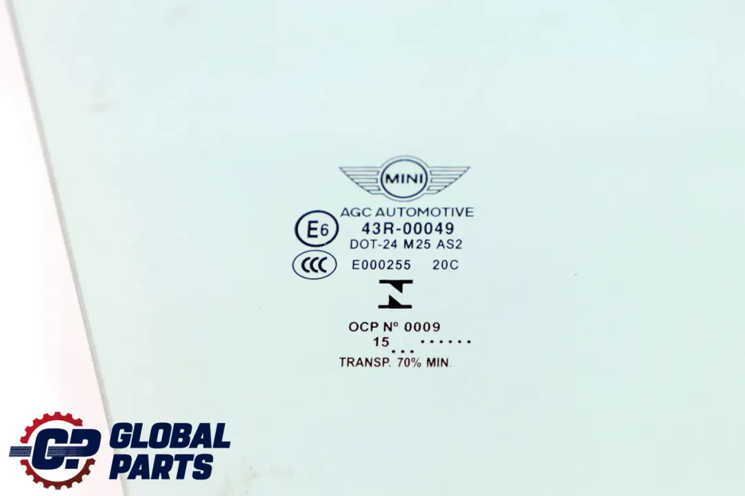 Vetro Finestrino Porta AS2 Anteriore Destro Lato Conducente per Mini Cooper F55 F65 con numero di parte 7320286 Mini Cooper F55 F65 Vetro Finestrino Porta AS2 Anteriore Destro Lato Conducente - SKU 7320286 - Numero di parte 7320286