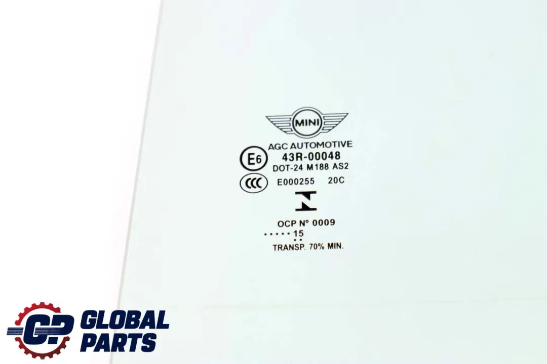 Mini Cooper One F55 Vetro Della Portiera Posteriore Sinistra AS2 Verde - SKU 7320287 - Numero di parte 7320287