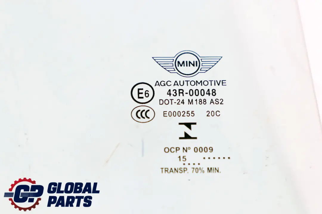 BMW Mini Cooper F55 Rear Right O/S Driver Side Door Window Glass AS2 - SKU 7320288 - Part number 7320288