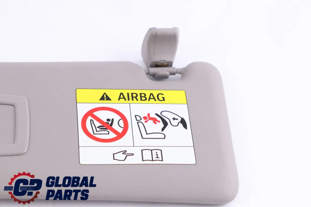 BMW F30 F31 Sun Visor With Mirror Everestgrau Grey Leather Left N/S - SKU 7322291 - Part number 7322291