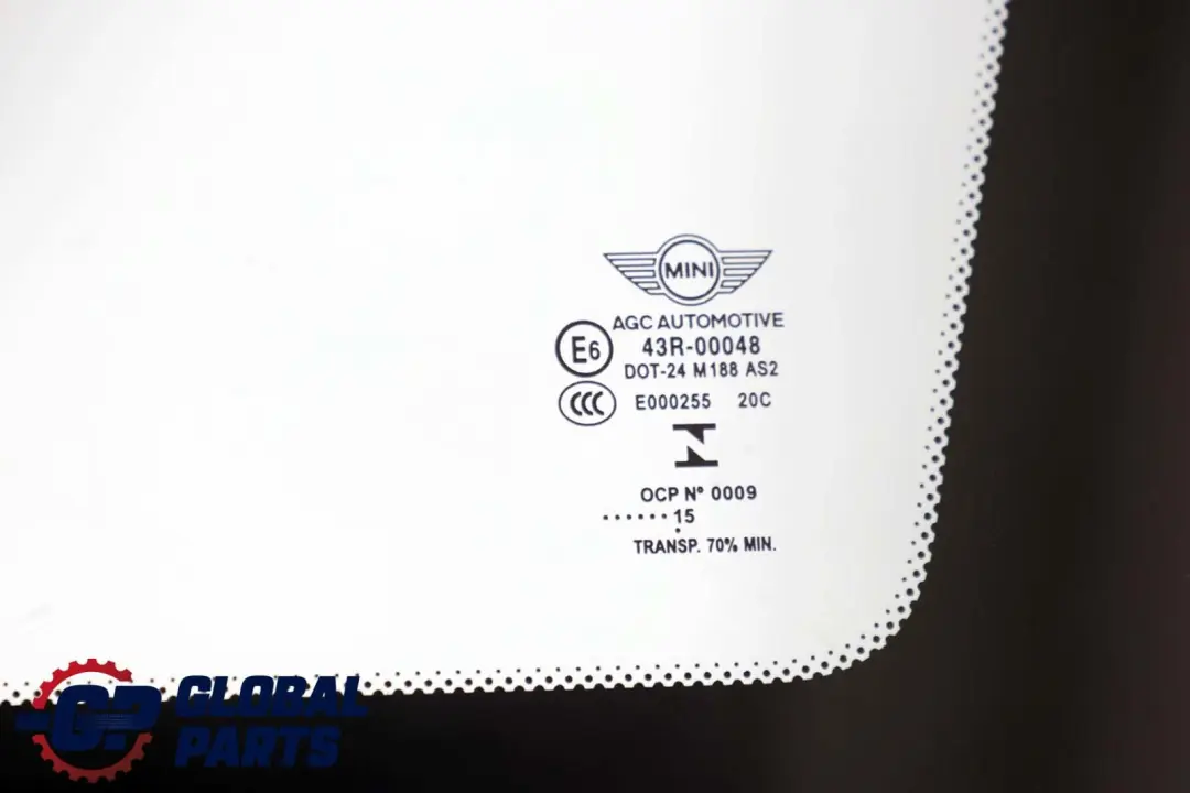 Cristal De Ventana Lateral Trasera Verde Derecha AS2 para Mini Cooper F55 con número de pieza 7322450 Mini Cooper F55 Cristal De Ventana Lateral Trasera Verde Derecha AS2 - SKU 7322450-1 - Número de pieza 7322450