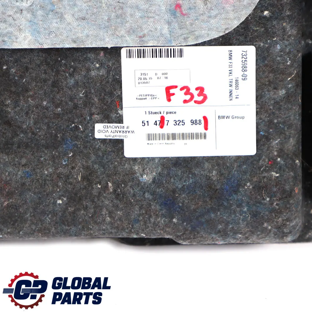 BMW F33 Panneau Cache de garniture intérieure Cloison de séparation coffre Noir - SKU 7325988 - Numéro de pièce 7325988