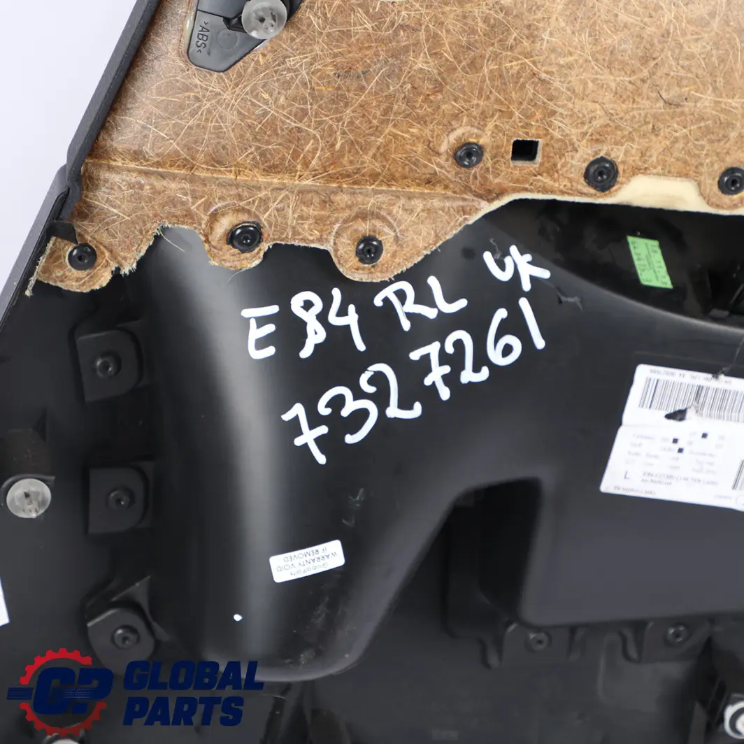 Left N/S Door Card Lining Trim Fabric Cloth Fabric Black to BMW X1 E84 Rear with Part number 7327261 BMW X1 E84 Rear Left N/S Door Card Lining Trim Fabric Cloth Fabric Black - SKU 7327261 - Part number 7327261