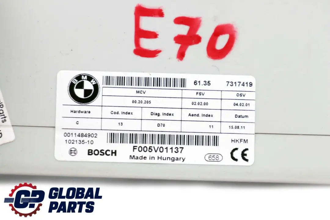 Moduł Sterownik Klapy Bagażnika Tył do BMW X5 E70 X6 E71 o numerze 7317419 BMW X5 E70 X6 E71 Moduł Sterownik Klapy Bagażnika Tył - SKU 7335274 - Numer Części 7317419