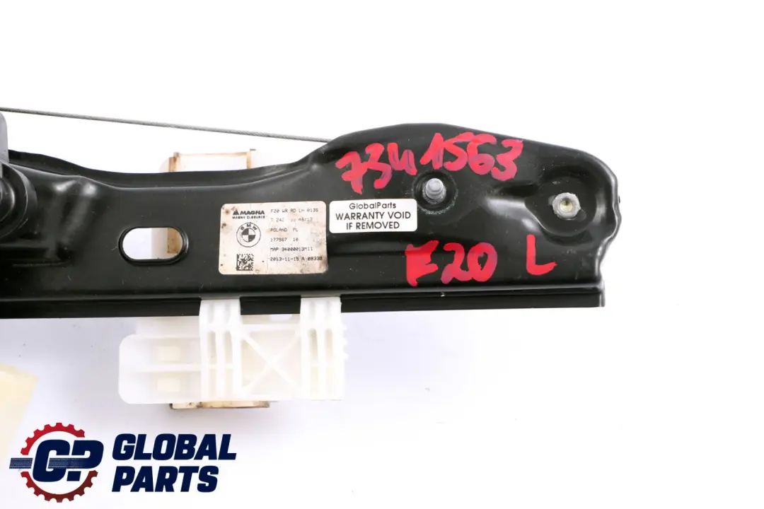BMW F20 Window Lifter Regulator With Motor Drive Rear Left N/S - SKU 7341563 - Part number 7281883
