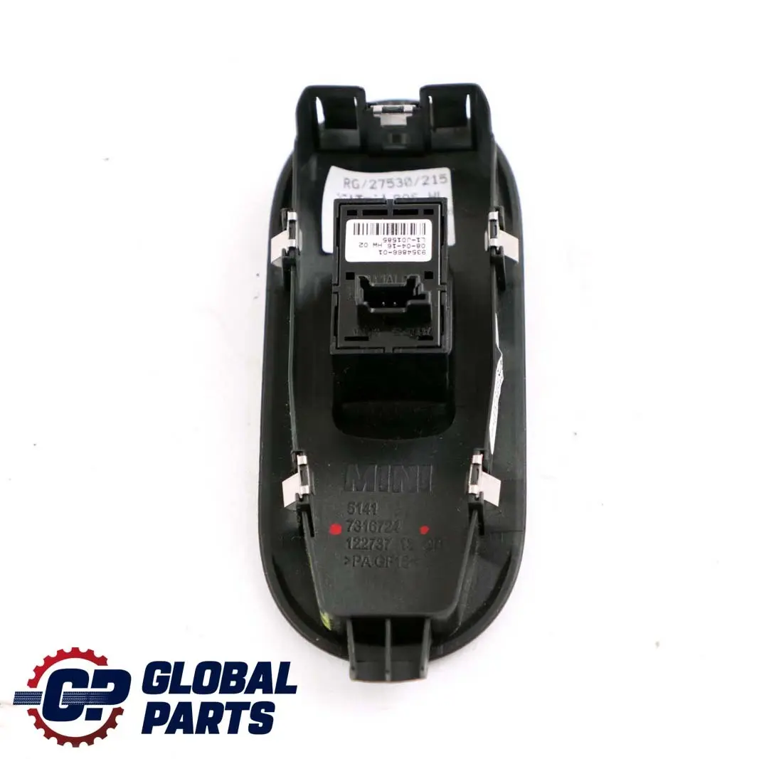 Mini Cooper One F56 F57 Interruptor Delantero Elevalunas Negro Cromo 9354866 - SKU 7348259 - Número de pieza 7348259