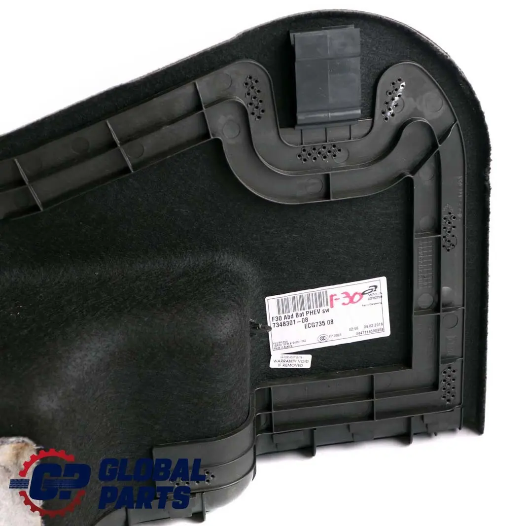 Boot Trunk Cover Panel Trim Battery Accumulator to BMW 3 F30 330e Hybrid with Part number 7348301 BMW 3 F30 330e Hybrid Boot Trunk Cover Panel Trim Battery Accumulator - SKU 7348301 - Part number 7348301