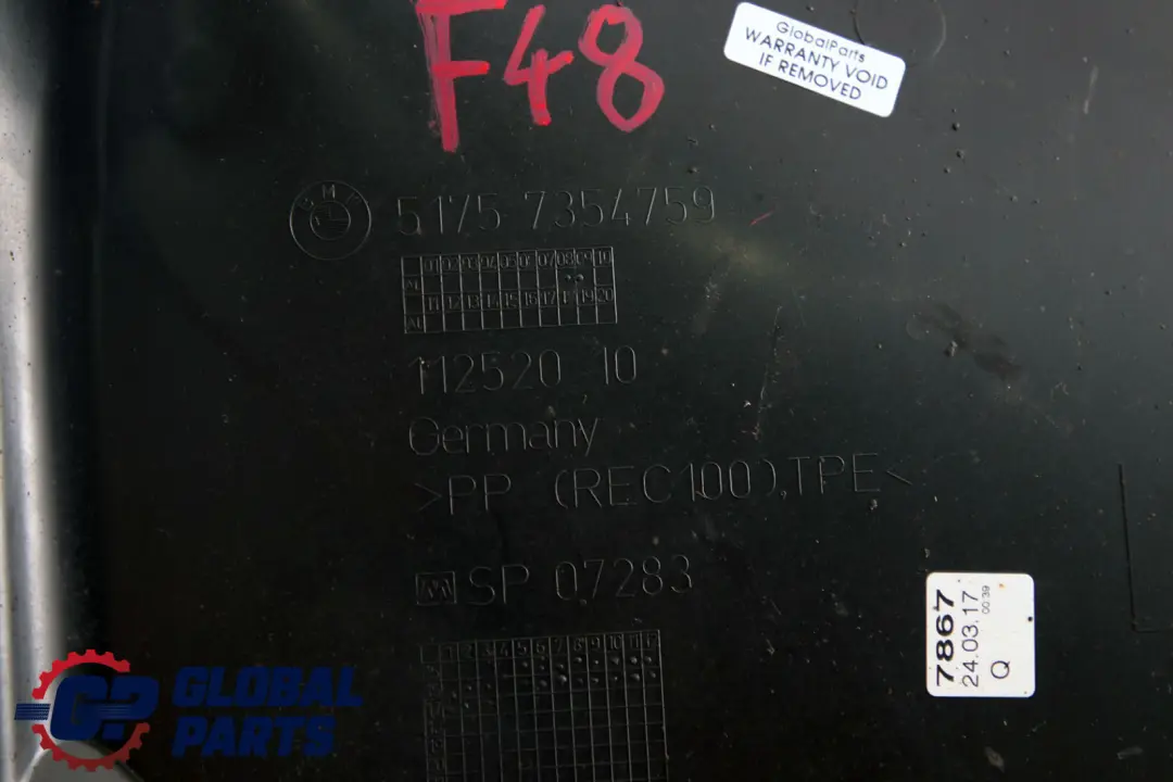 Osłona Płyta podwozia Lewa do BMW X1 F48 o numerze 7354759 BMW X1 F48 Osłona Płyta podwozia Lewa - SKU 7354759 - Numer Części 7354759