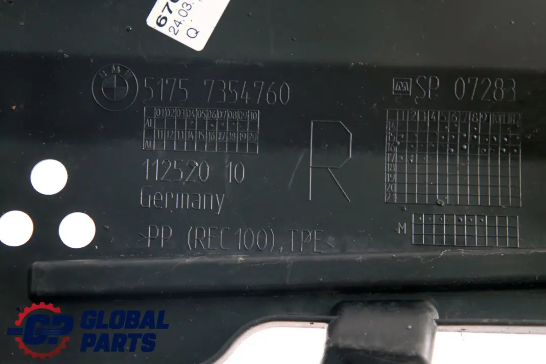 BMW X1 Serie F48 Paneles Bajos Depósito Derecha Escudo Cubierta Suelo - SKU 7354760 - Número de pieza 7354760