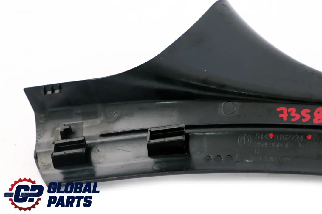 BMW F10 F11 Striscia Copertura Ingresso Interno Posteriore Destro Nero 9162724 - SKU 7358046 - Numero di parte 7358046