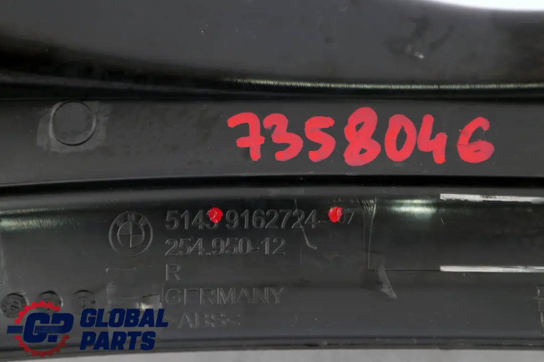 BMW F10 F11 Striscia Copertura Ingresso Interno Posteriore Destro Nero 9162724 - SKU 7358046 - Numero di parte 7358046