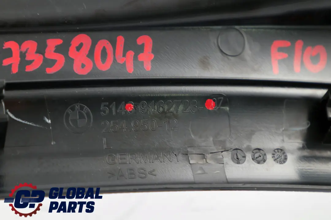 BMW F10 F11 Abdeckleiste Einstieg Innen Hinten Links Schwarz 7352121 - SKU 7358047 - Teilenummer 7358047