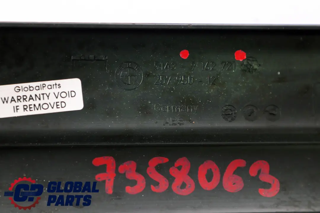 BMW 5 er F10 F11 Abdeckleiste Einstieg Innen Vorn Links Rechts Schwarz 9162721 - SKU 7358063 - Teilenummer 7358063