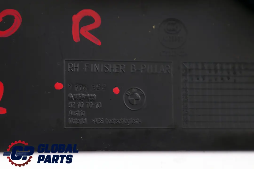 BMW 5 er F10 F11 Blende B Säule Unten Rechts Schwarz 9116352 - SKU 7358952 - Teilenummer 7358952
