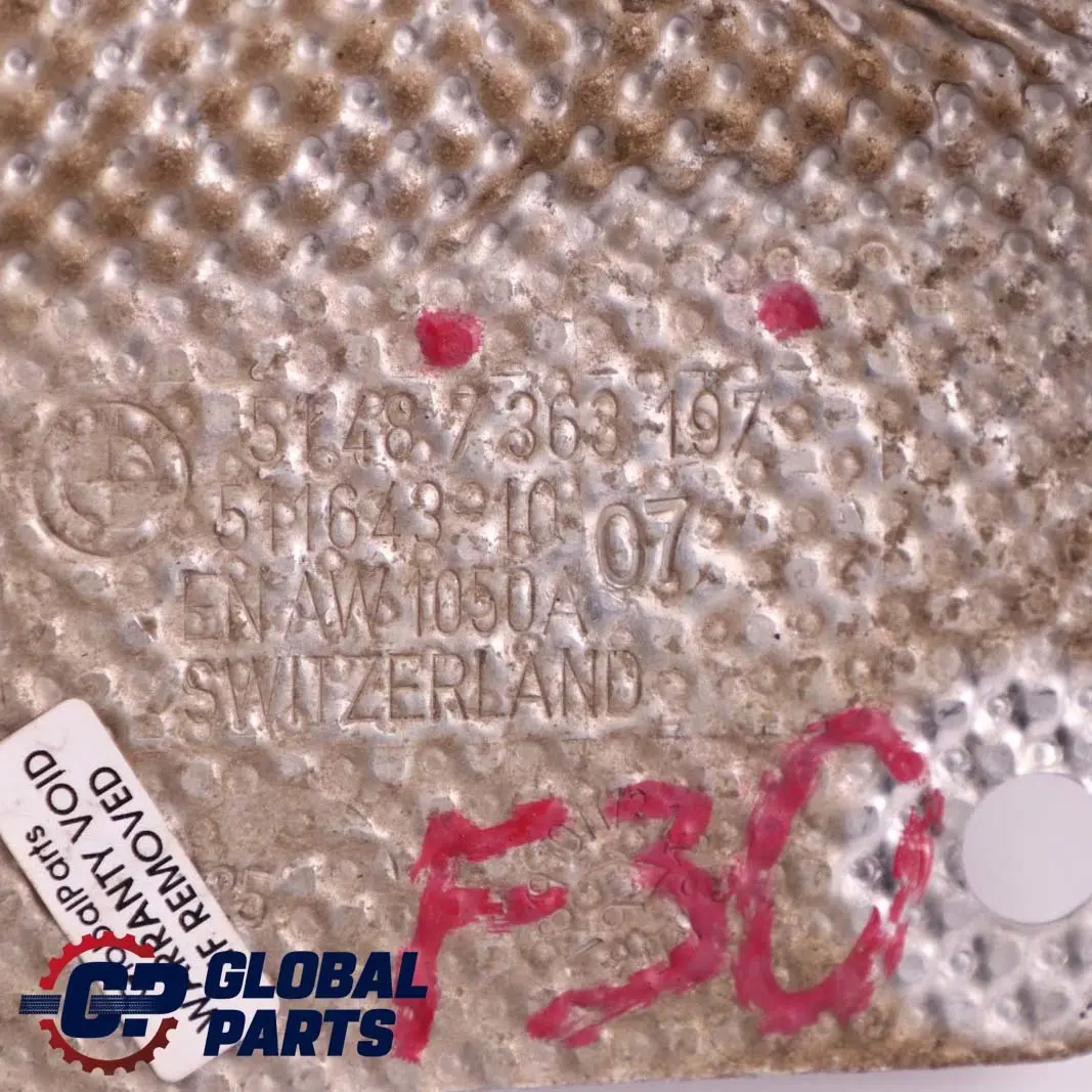 Exhaust Tunnel Heat Insulation Cover Panel to BMW F30 LCI 330e Hybrid with Part number 7363197 BMW F30 LCI 330e Hybrid Exhaust Tunnel Heat Insulation Cover Panel - SKU 7363197 - Part number 7363197