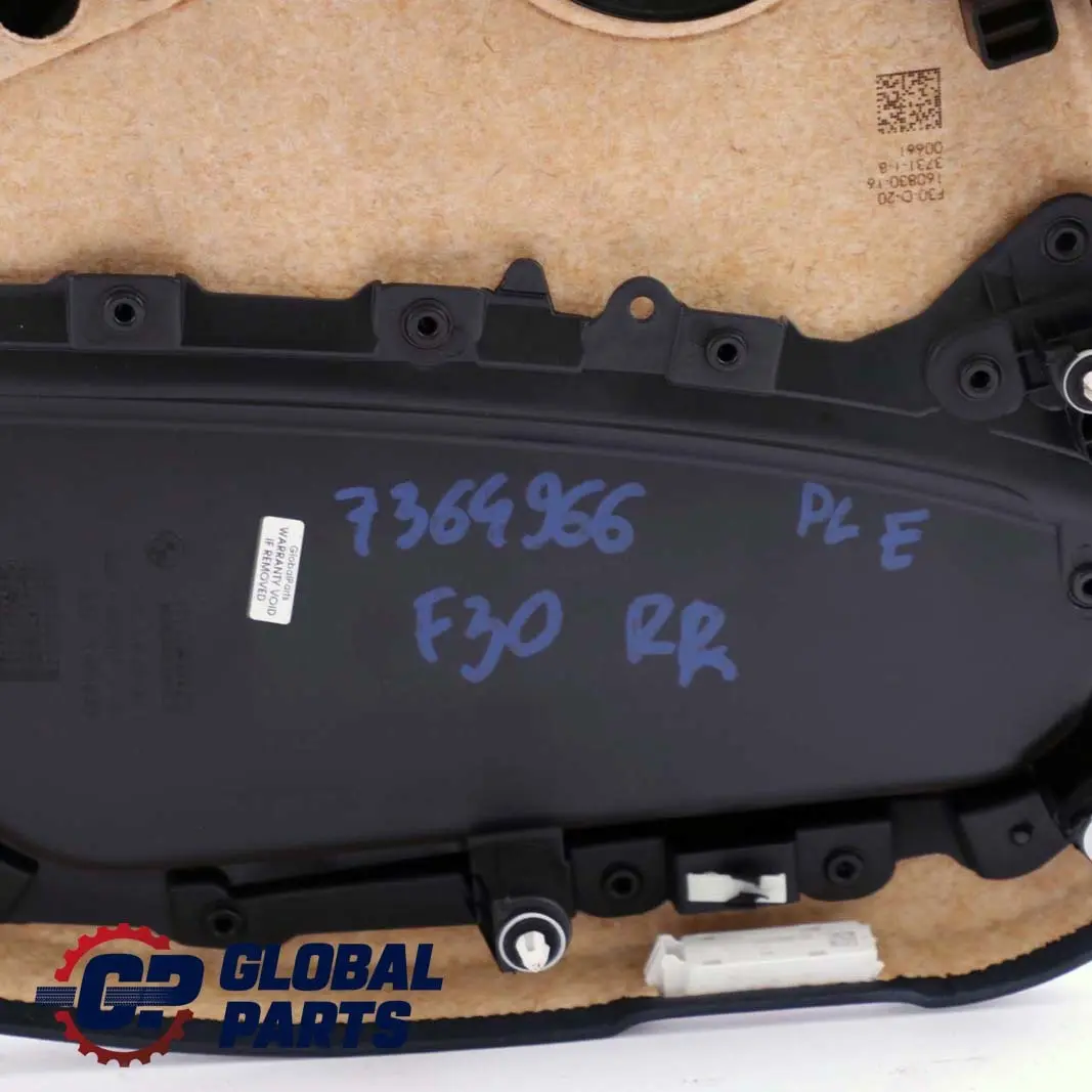 Right O/S Door Card Lining Panel Oyster Leather to BMW 3 Series F30 F31 Rear with Part number 7364966 BMW 3 Series F30 F31 Rear Right O/S Door Card Lining Panel Oyster Leather - SKU 7364966 - Part number 7364966