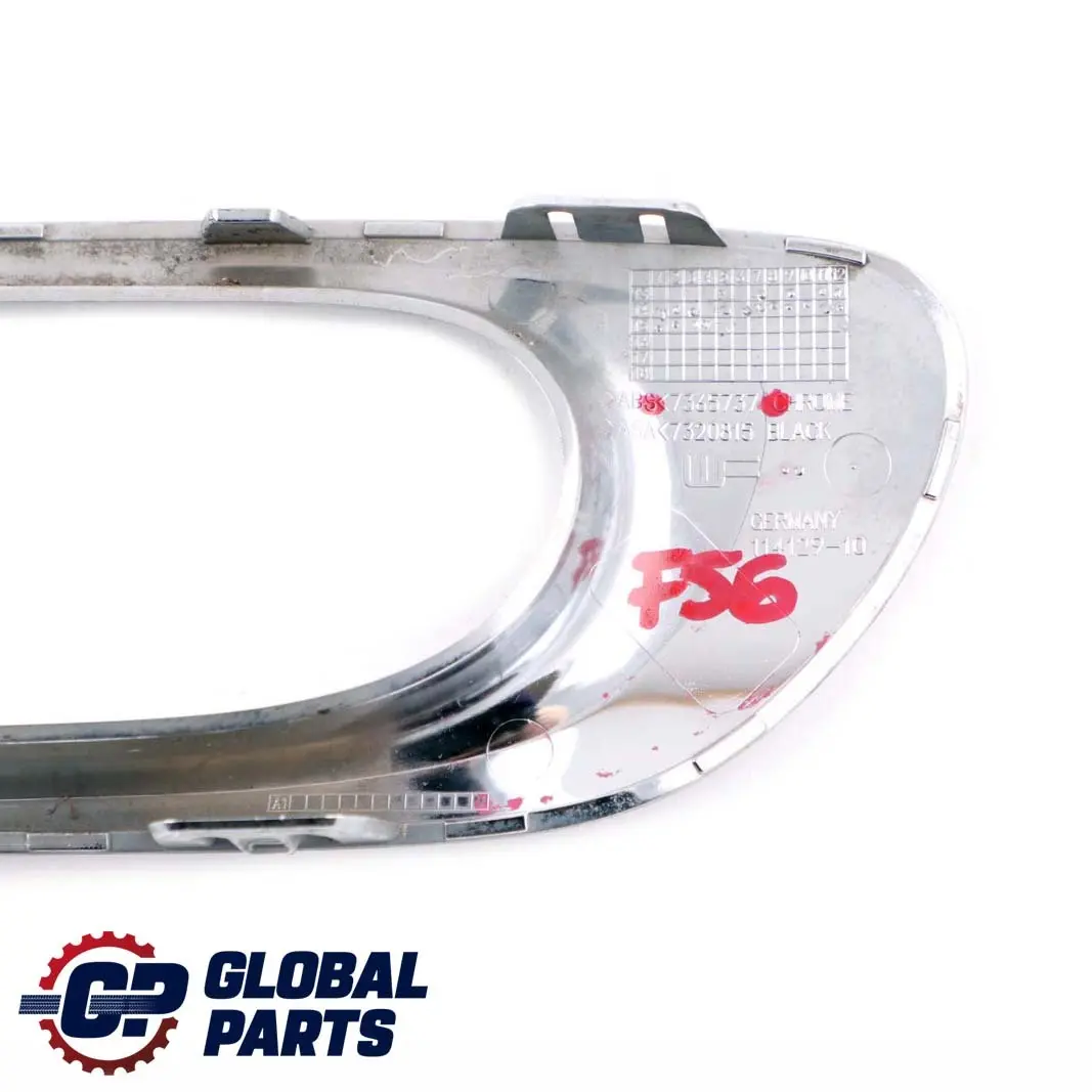 Mini Cooper F55 F56 F57 Rear Bumper Finisher Fog Light Cover Chrome - SKU 7365737 - Part number 7365737