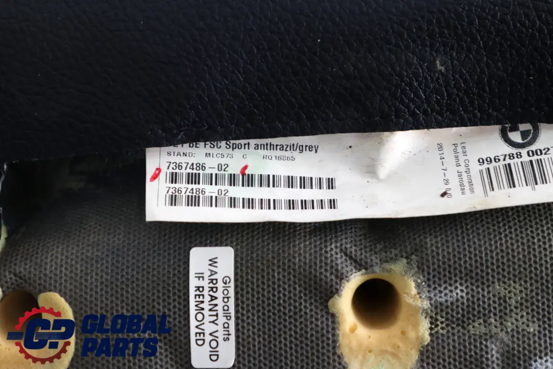 Delantero Izquierdo Derecho Funda Asiento Deportivo Tela Antracita para BMW F21 F22 con número de pieza 7367486 BMW F21 F22 Delantero Izquierdo Derecho Funda Asiento Deportivo Tela Antracita - SKU 7367486 - Número de pieza 7367486