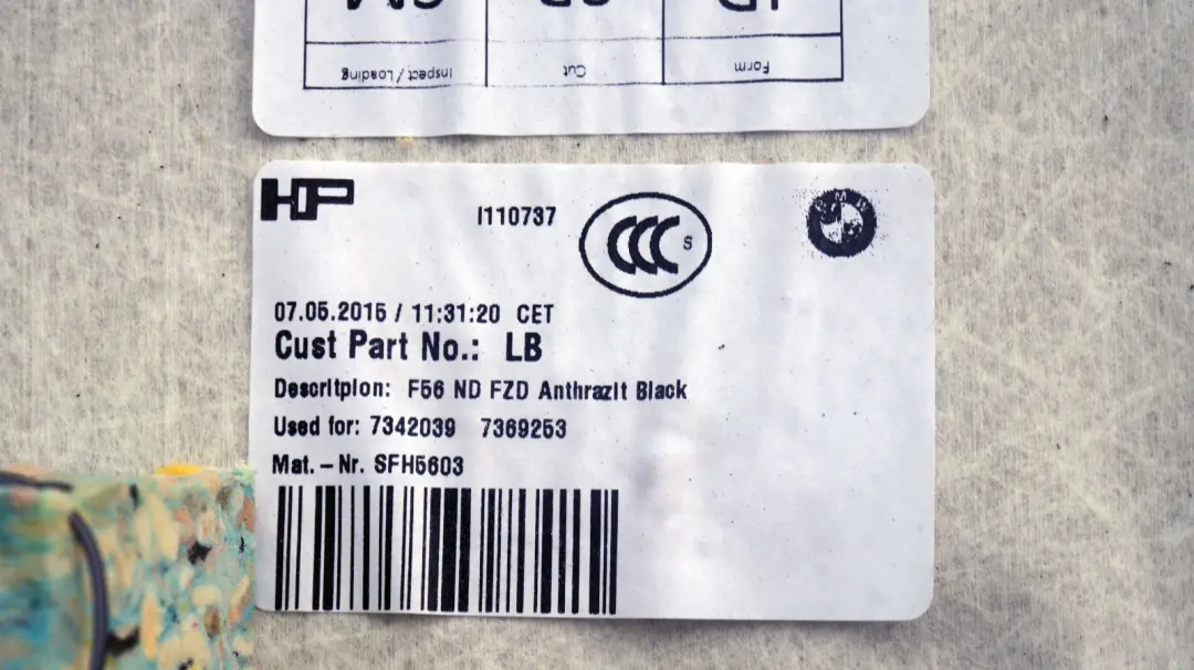  Genuine BMW Mini F56 Complete Headlining Roof Lining Roofliner Black + Pillars - SKU 7369253 - Part number 7369253