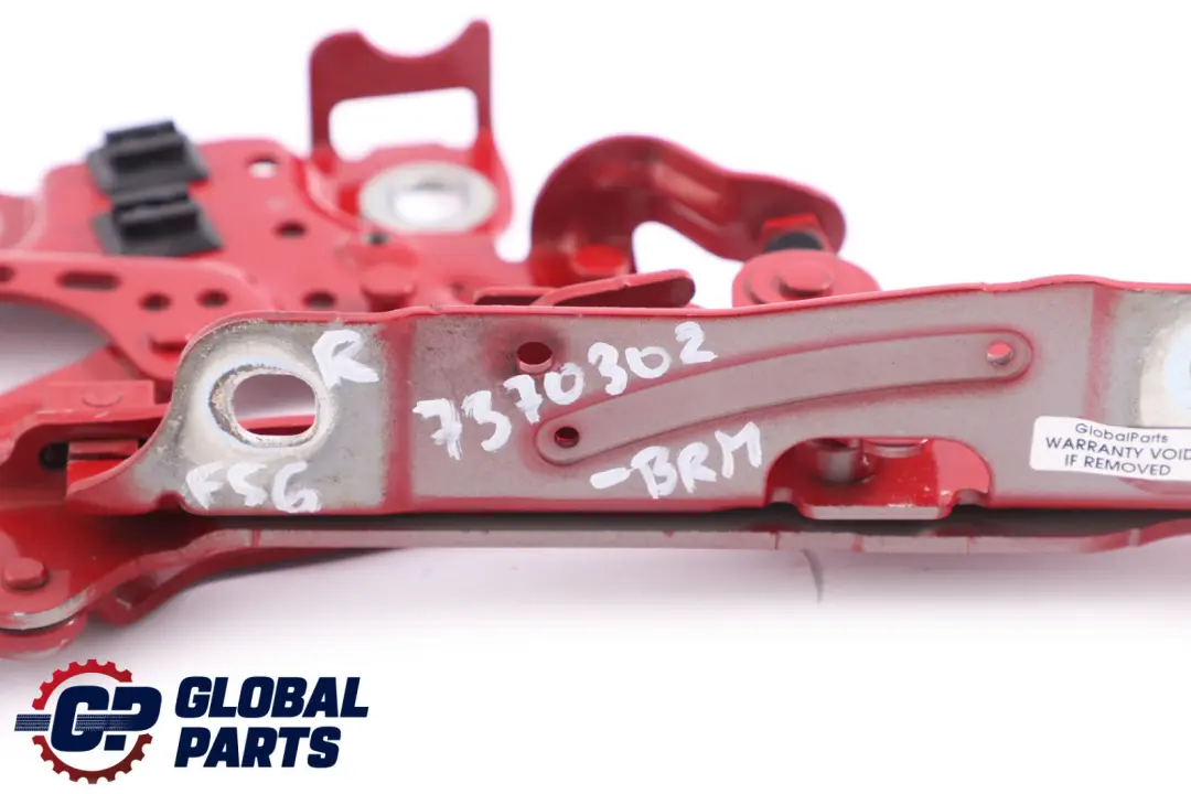 Right O/S Engine Hood Hinge Bonnet Blazing Red 7300566 to Mini F55 F56 with Part number 7370302 Mini F55 F56 Right O/S Engine Hood Hinge Bonnet Blazing Red 7300566 - SKU 7370302-BRM - Part number 7370302