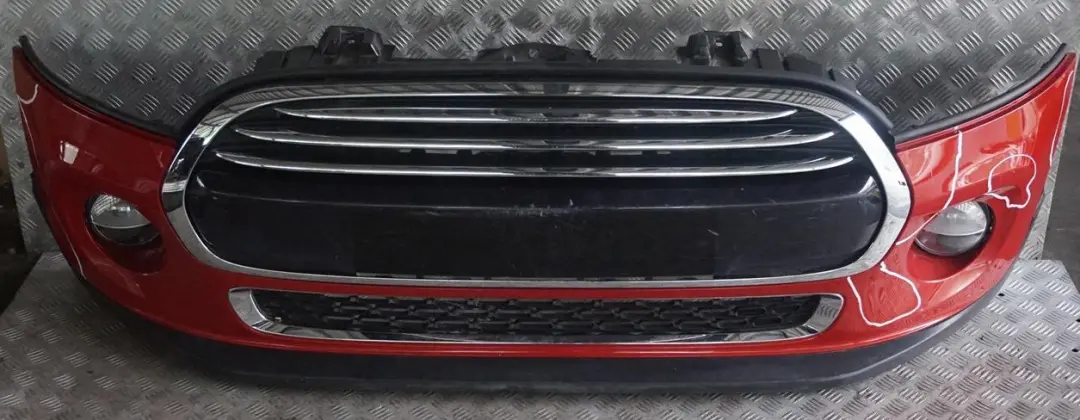 Complete Front Bumper Trim Panel Blazing Red B63 to BMW Mini Cooper F55 F56 F57 with Part number 7379432 BMW Mini Cooper F55 F56 F57 Complete Front Bumper Trim Panel Blazing Red B63 - SKU 7379432-BRM - Part number 7379432