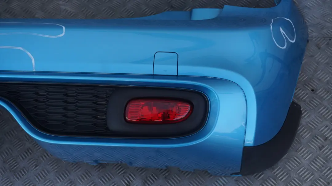 Complete Rear Bumper Trim Electric Blue II Metallic - B86 to BMW Mini F55 Cooper S with Part number 7380035 BMW Mini F55 Cooper S Complete Rear Bumper Trim Electric Blue II Metallic - B86 - SKU 7380035-ELB - Part number 7380035