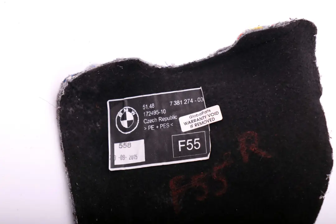 Ocieplenie ściany przedniej do Mini Cooper F55 o numerze 7381274 Mini Cooper F55 Ocieplenie ściany przedniej - SKU 7381274 - Numer Części 7381274