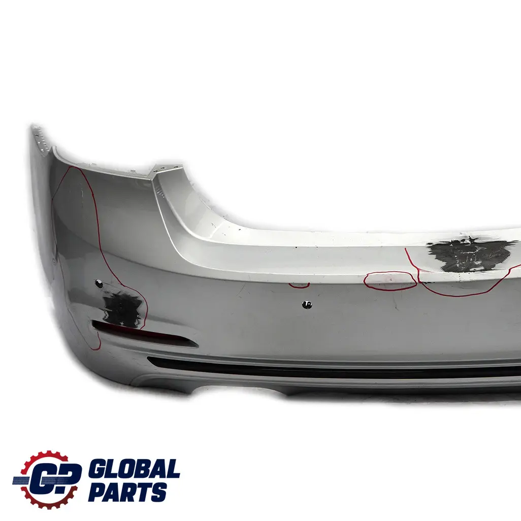 BMW 3 F30 LCI Sport Line Rear Bumper Trim Panel PDC Glacier Silver Metallic A83 - SKU 7384603-GSB - Part number 7384603