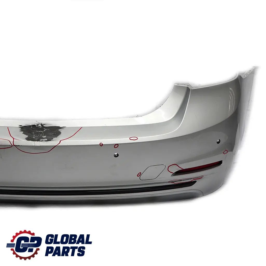 BMW 3 F30 LCI Sport Line Rear Bumper Trim Panel PDC Glacier Silver Metallic A83 - SKU 7384603-GSB - Part number 7384603