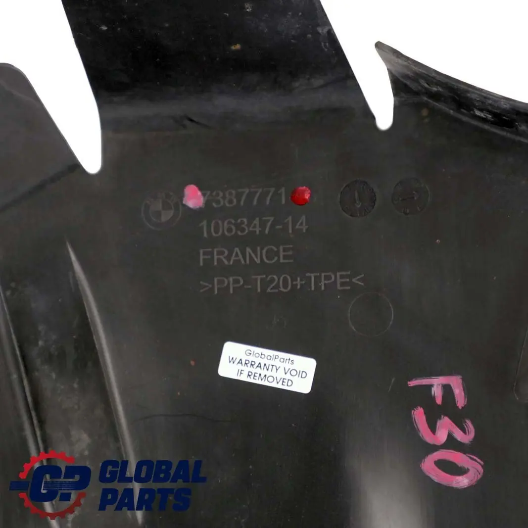 Left Underfloor Under Body Cover Panel Shield to BMW F30 LCI 330e Hybrid with Part number 7387771 BMW F30 LCI 330e Hybrid Left Underfloor Under Body Cover Panel Shield - SKU 7387771 - Part number 7387771