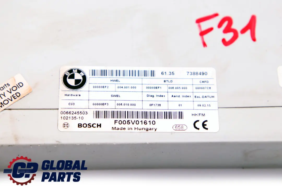 Body Control Unit Module HKFM 0066245503 F005V01610 to BMW F31 with Part number 7388490 BMW F31 Body Control Unit Module HKFM 0066245503 F005V01610 - SKU 7388490 - Part number 7388490