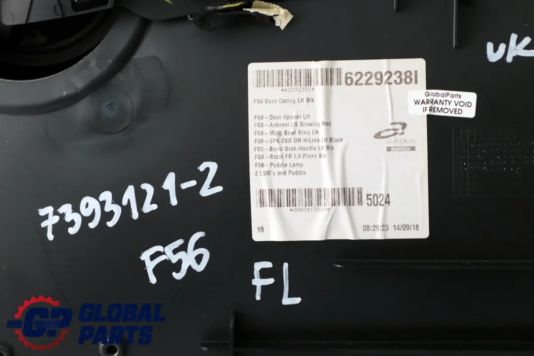 Front Left N/S Door Card Trim Panel Carbon Black Red to BMW Mini F56 F57 2 with Part number 7393121 BMW Mini F56 F57 2 Front Left N/S Door Card Trim Panel Carbon Black Red - SKU 7393121-2 - Part number 7393121