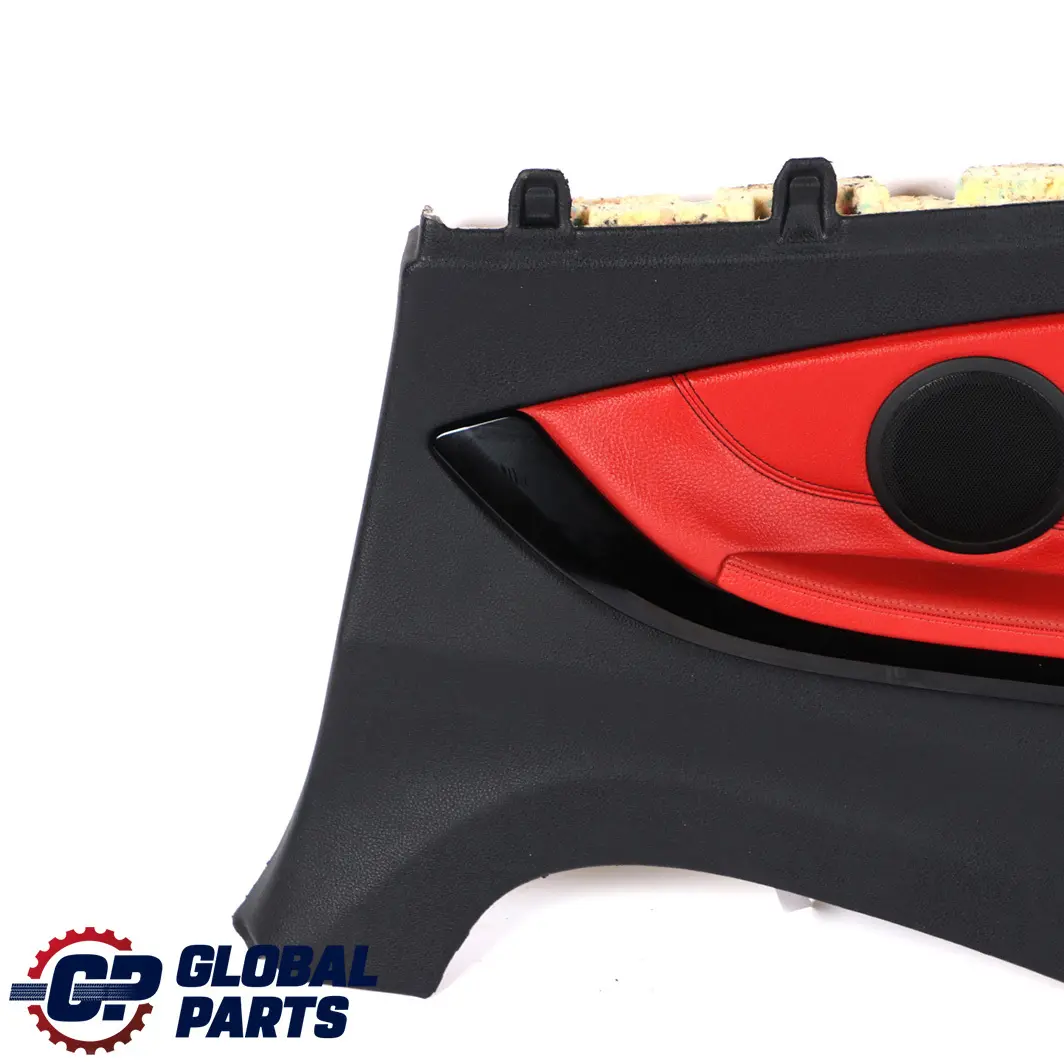 Right O/S Lateral Lining Panel Black Red Leather to BMW 4 F33 Convertible Rear with Part number 7395462 BMW 4 F33 Convertible Rear Right O/S Lateral Lining Panel Black Red Leather - SKU 7395462 - Part number 7395462