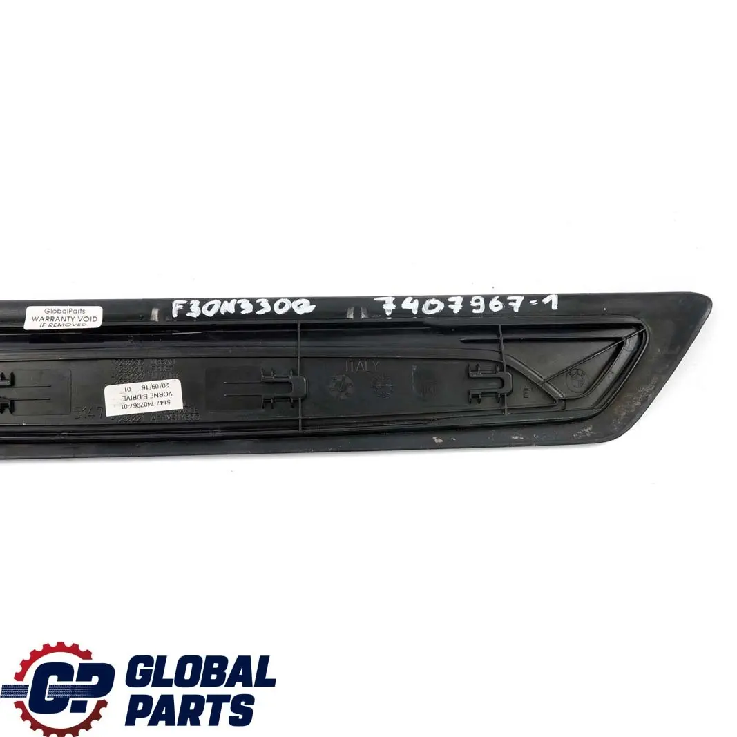 BMW F30 LCI 330e Hybrid eDrive Front Entrance Door Cover Trim Sill Panel Strip - SKU 7407967-1 - Part number 7407967
