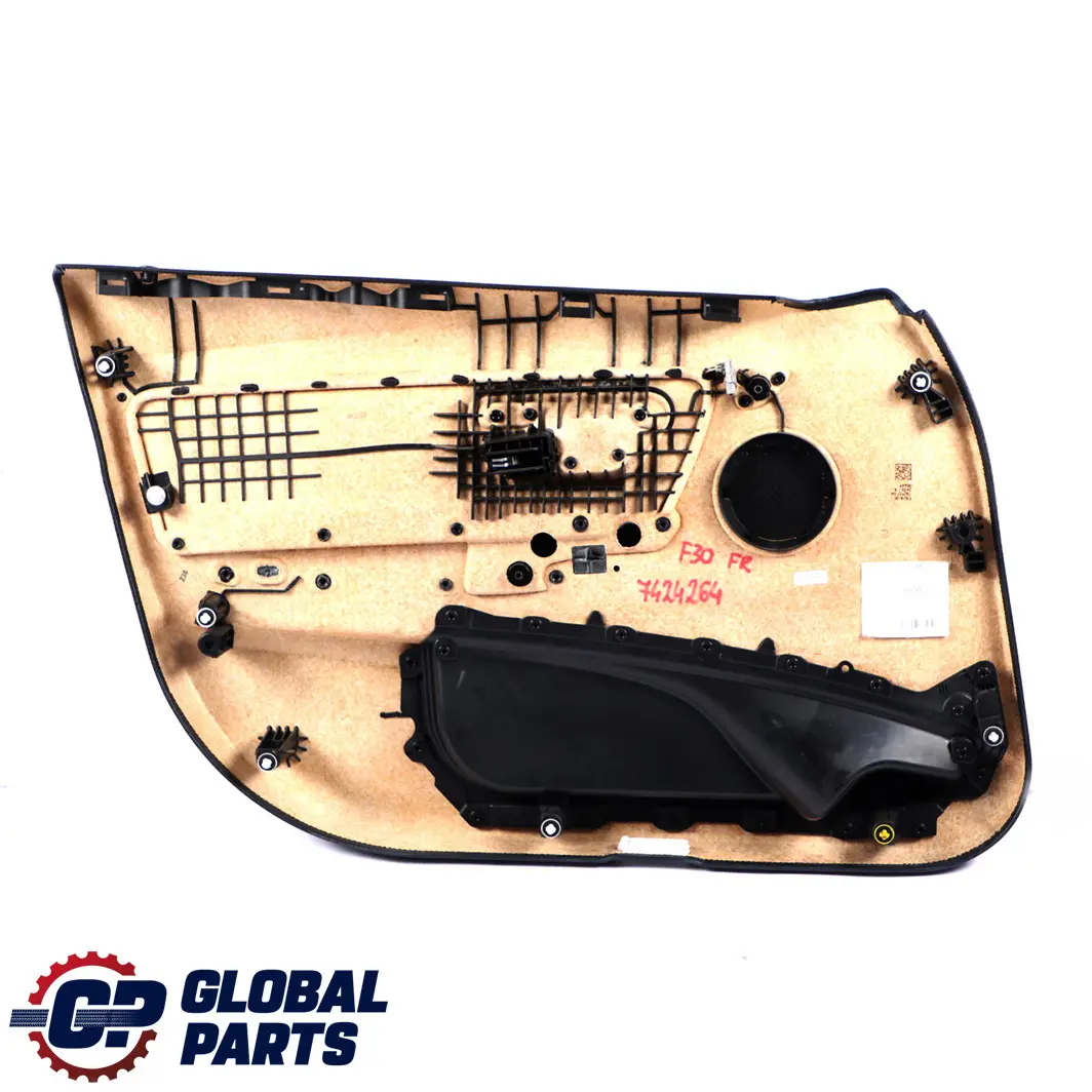 Front Right O/S Door Card Lining Panel Cloth Anthracite Red to BMW 3 F30 F31 LCI with Part number 7424264 BMW 3 F30 F31 LCI Front Right O/S Door Card Lining Panel Cloth Anthracite Red - SKU 7424264 - Part number 7424264