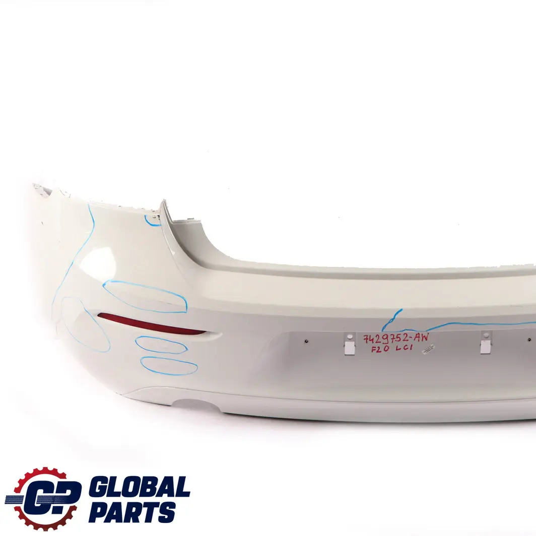Bumper Trim Panel PDC Alpinweiss Alpine White 3 - 300 to BMW 1 F20 F21 LCI Rear with Part number 7429752 BMW 1 F20 F21 LCI Rear Bumper Trim Panel PDC Alpinweiss Alpine White 3 - 300 - SKU 7429752-AW - Part number 7429752