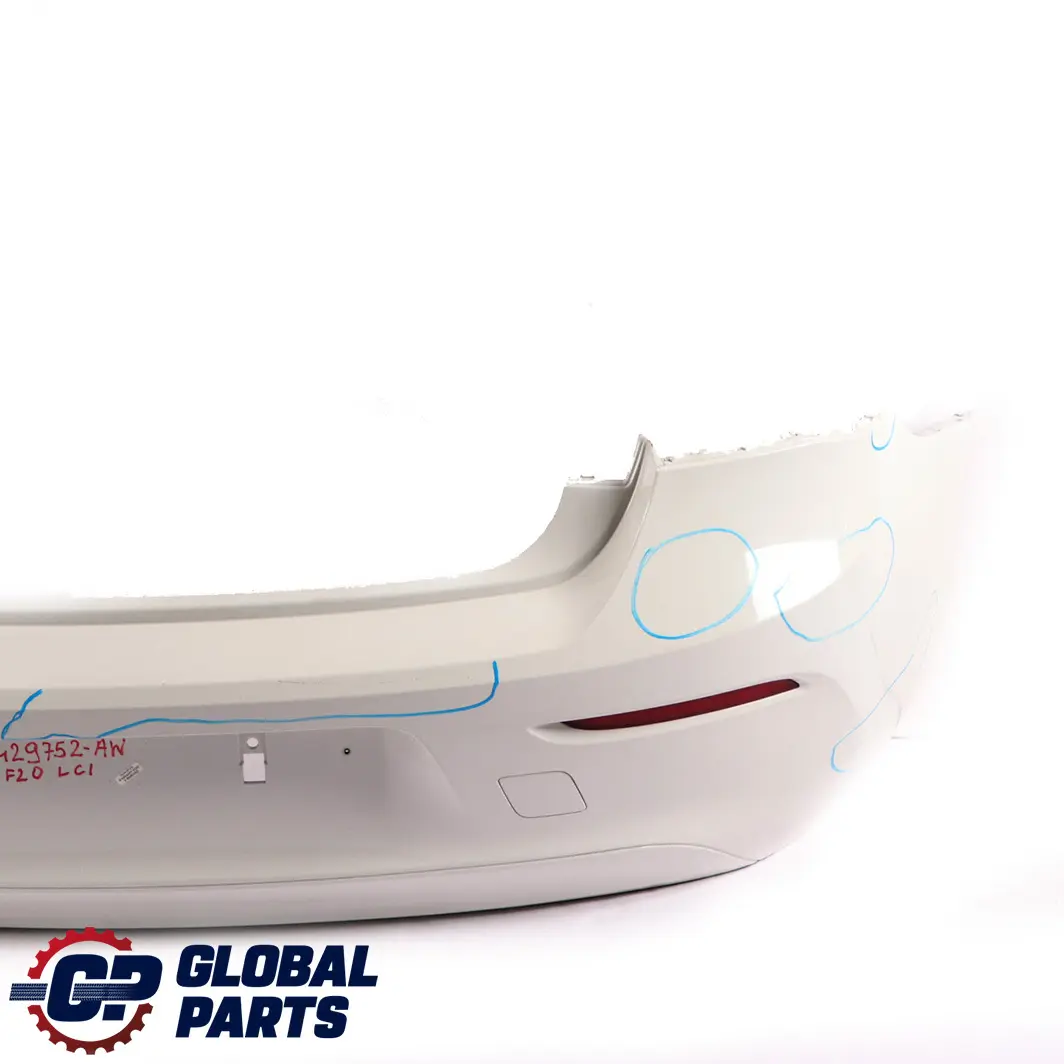 Bumper Trim Panel PDC Alpinweiss Alpine White 3 - 300 to BMW 1 F20 F21 LCI Rear with Part number 7429752 BMW 1 F20 F21 LCI Rear Bumper Trim Panel PDC Alpinweiss Alpine White 3 - 300 - SKU 7429752-AW - Part number 7429752
