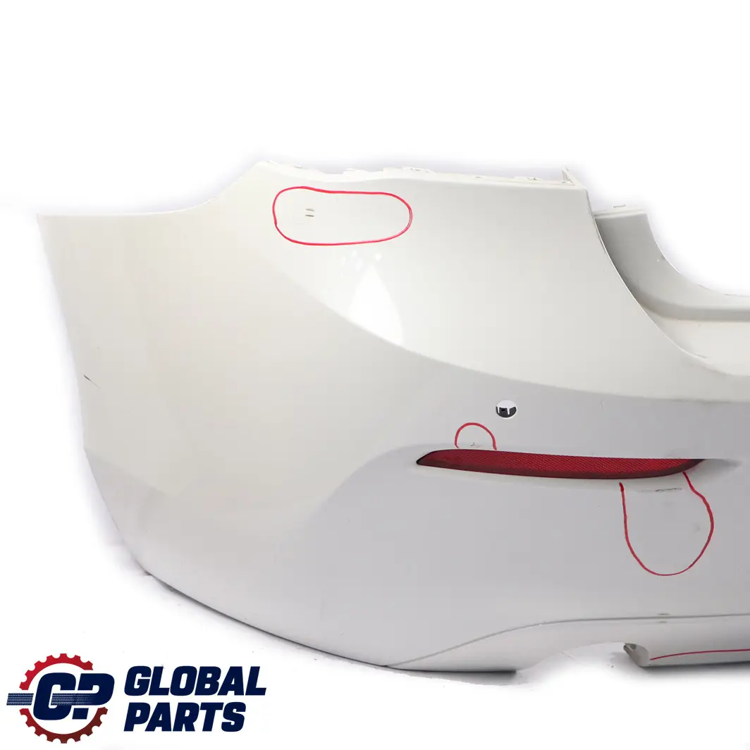 Bumper Trim Panel PDC Mineralweiss Mineral White - A96 to BMW F20 F21 LCI Rear with Part number 7429752 BMW F20 F21 LCI Rear Bumper Trim Panel PDC Mineralweiss Mineral White - A96 - SKU 7429752-MW - Part number 7429752