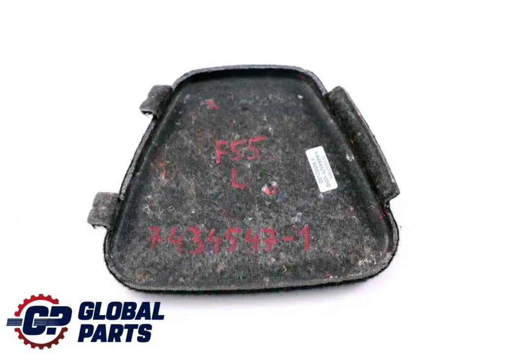 Copertura bagagliaio pannello laterale sinistro bagagli per Mini Cooper F55 con numero di parte 7434547 Mini Cooper F55 Copertura bagagliaio pannello laterale sinistro bagagli - SKU 7434547-1 - Numero di parte 7434547