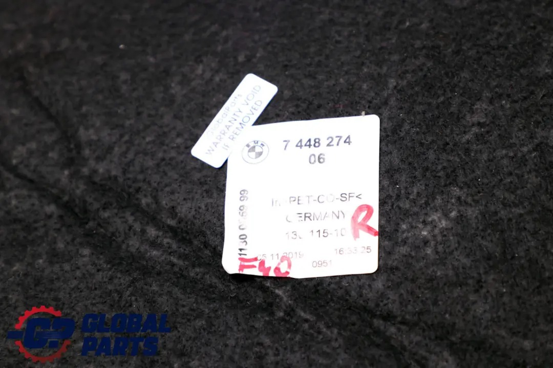 BMW 1 er F40 Schallisolierung Radhaus Gepäckraum Rechts Isolierung - SKU 7448274 - Teilenummer 7448274