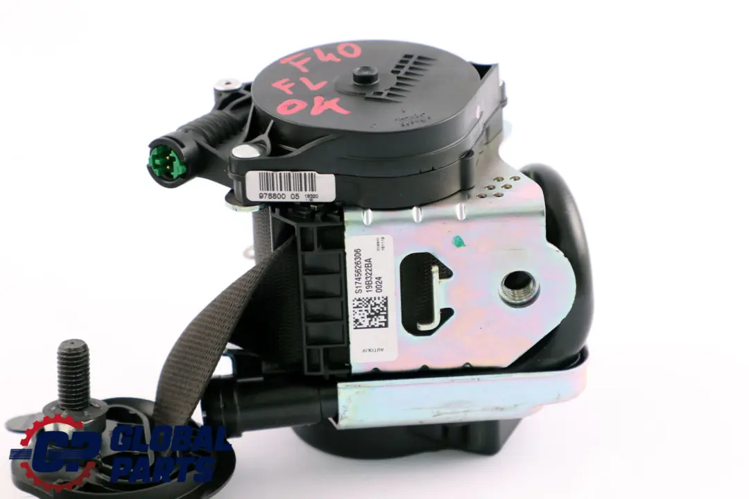 BMW 1 2 Series F40 F44 Upper Belt Front Left N/S Black Seatbelt - SKU 7456263 - Part number 7456263